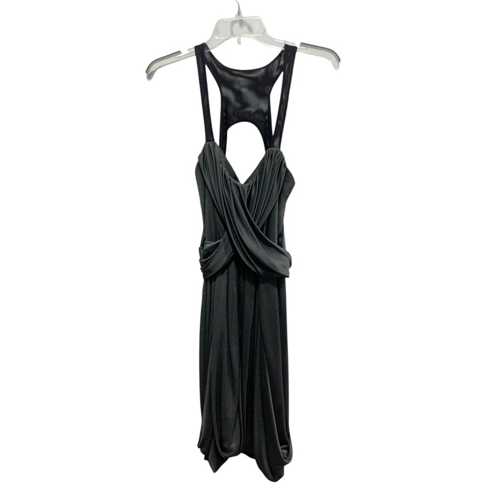 Rag and Bone Draped Mesh Strap Grey and Black Dress Women Size 6