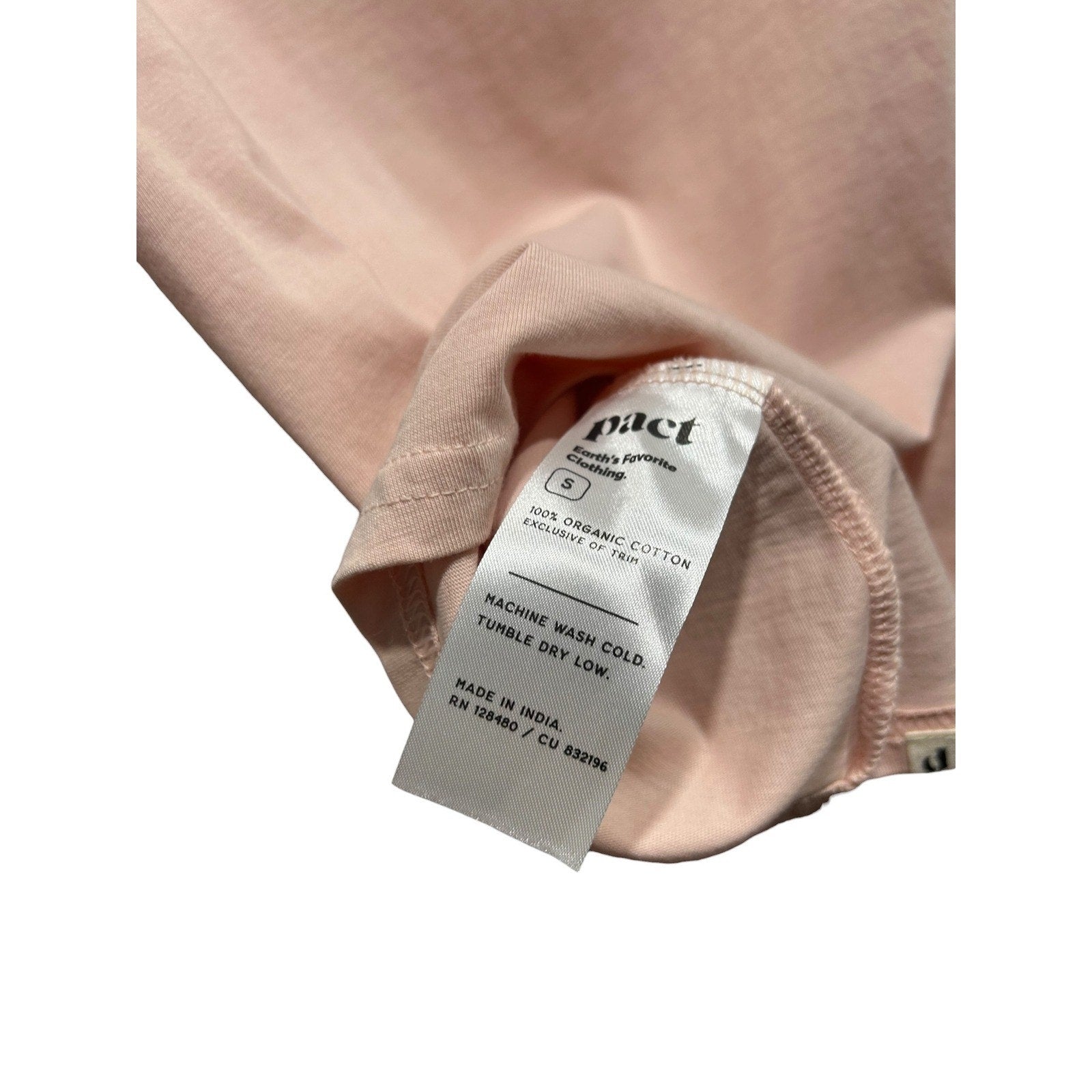 Pact Womens Just Peachy Softspun Organic Cotton Graphic Crew Neck Tee Pink S
