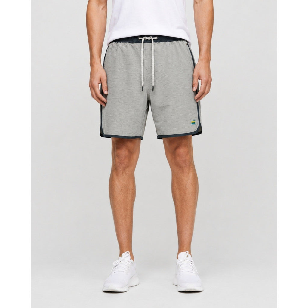 Vuori Banks Shorts Mens Grey Micro Stripe Athletic Board Shorts V330 active L