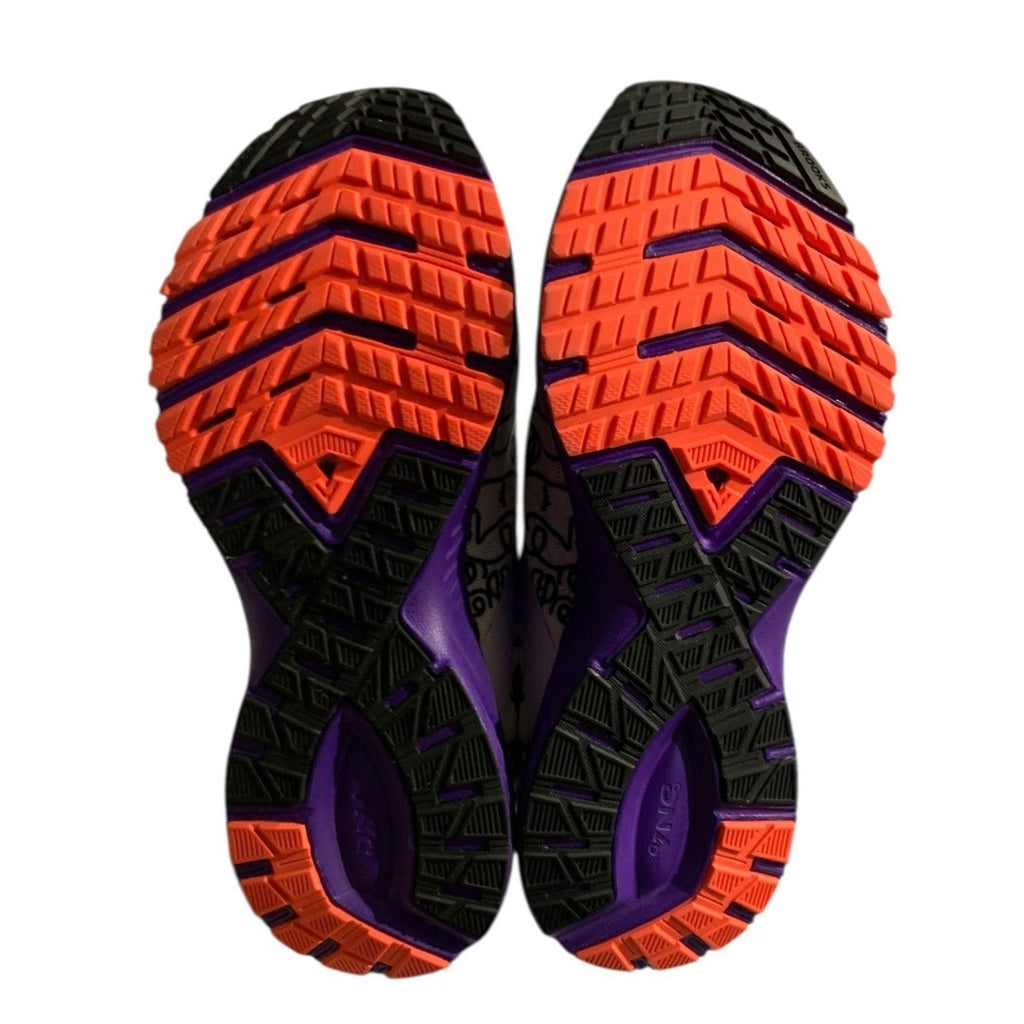 Brooks Launch 7 Running Shoes Womens 7.5 Purple Black White Doodle Face