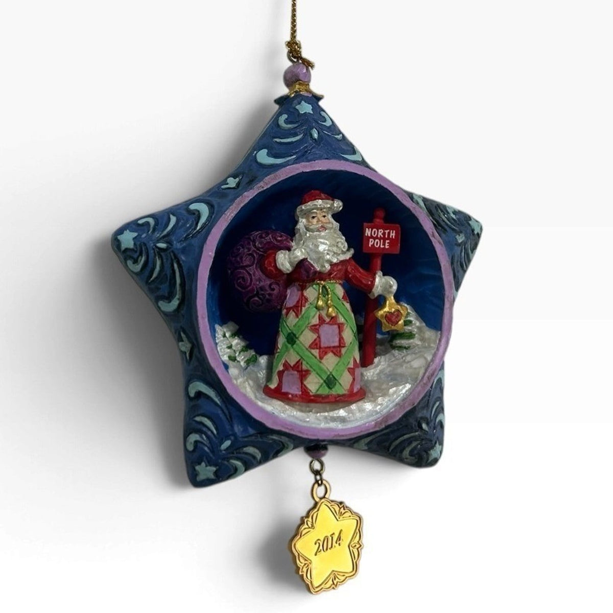 Jim Shore Heartwood Creek 2014 Annual Ornament Starring Santa Star Diorama