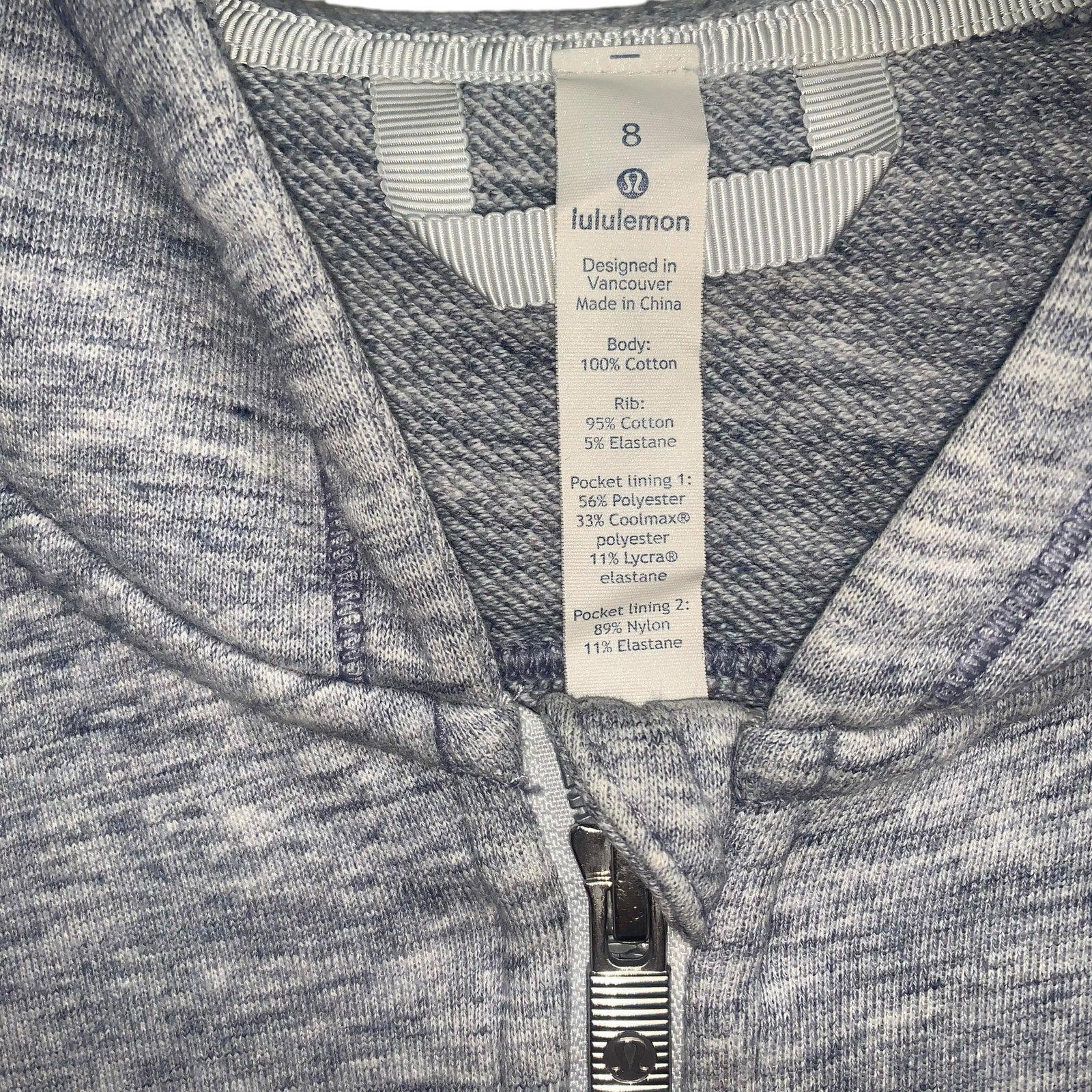 Lululemon Cool & Collected Jacket Heathered Space Dyed Nimbus sz 8