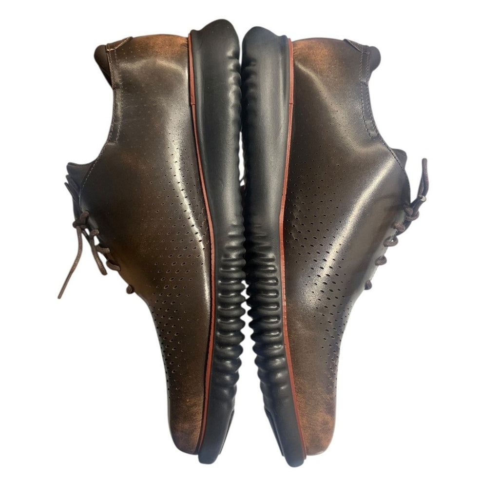 Cole Haan GrandPro Perforated Leather Derby Shoes Men's Size 12M Brown Lace Up