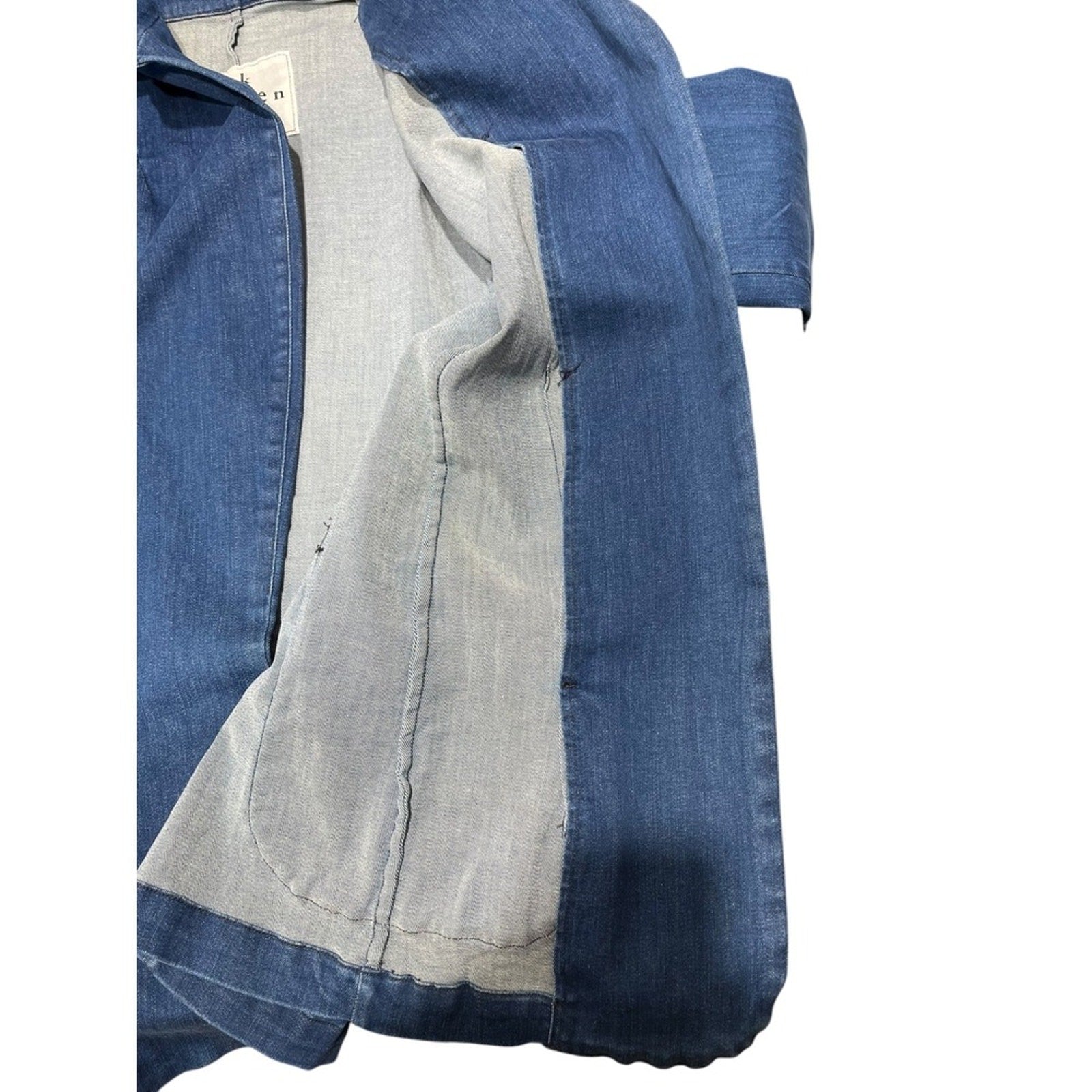 Frank & Eileen Denim Blazer Jacket Est 1947 Blue Cotton Medium M