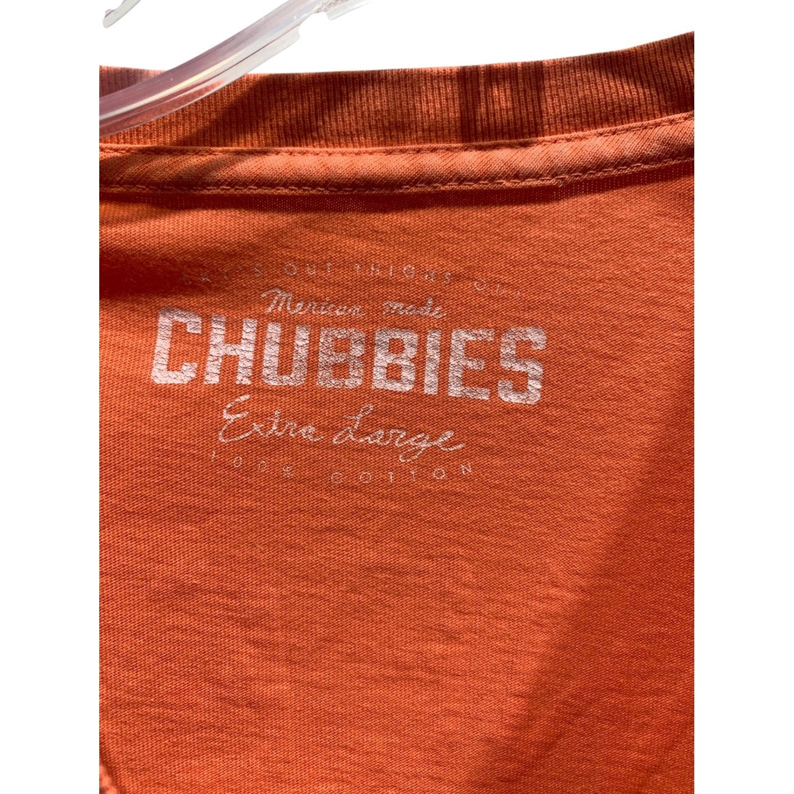 Chubbies Mens XL Orange The Weekend Has Arrived Graphic Long Sleeve Pocket Tee