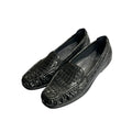 SAS loafers black embossed crocodile pattern slip on women's shoes 7.5