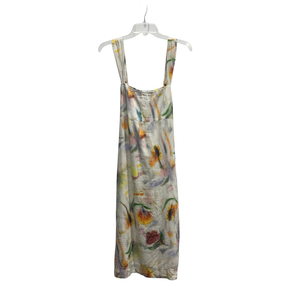 Pilcro x Klaas Jonkman Sleeveless Square-Neck Linen Midi Dress Size M Whimsical