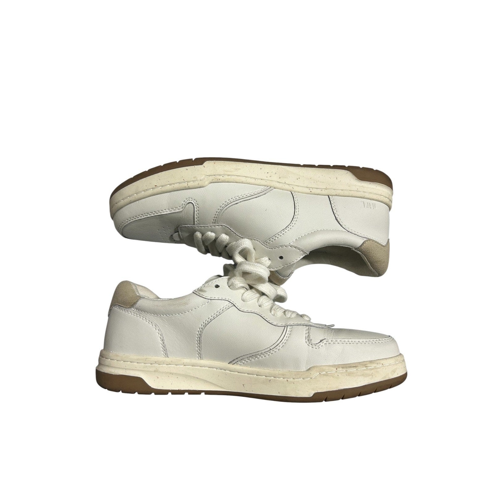 Madewell MWL Court Sneakers White Beige Leather Low Top MC696 Womens 7.5M
