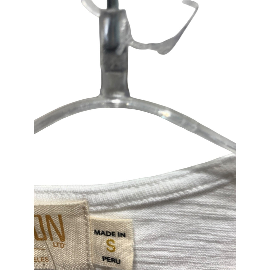 Nation Ltd Drew Gathered Romantic Tee Small White Puffed Sleeves Feminine Peru
