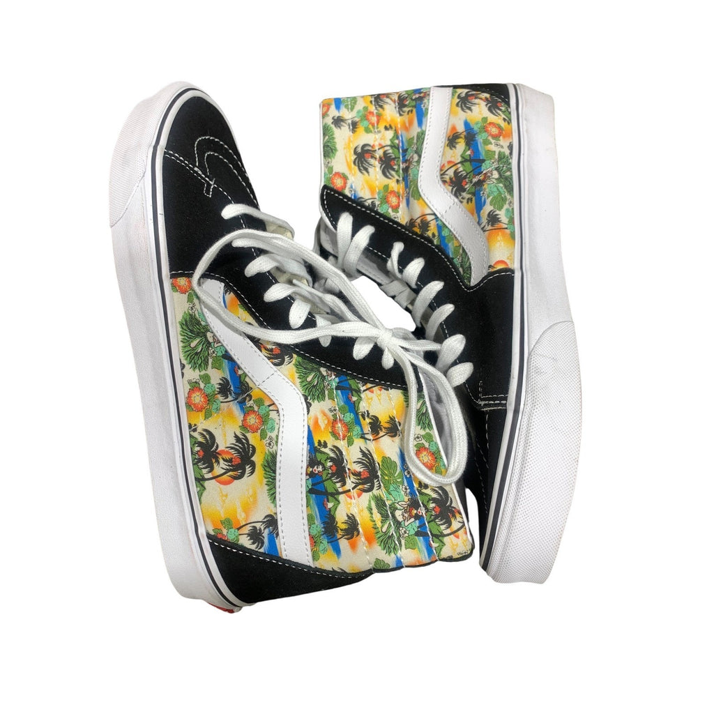 Vans Sk8-Hi Black Tropical Island Palm Tree High Top Sneaker Mens 12 Skater casu