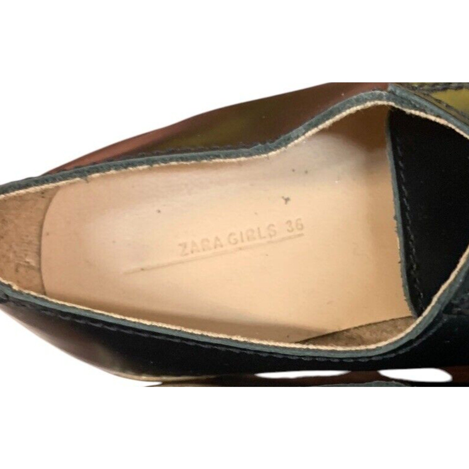 Zara Girls Lace Up Black Low Ankle Oxford Shoe new with tags SZ 36 4 us