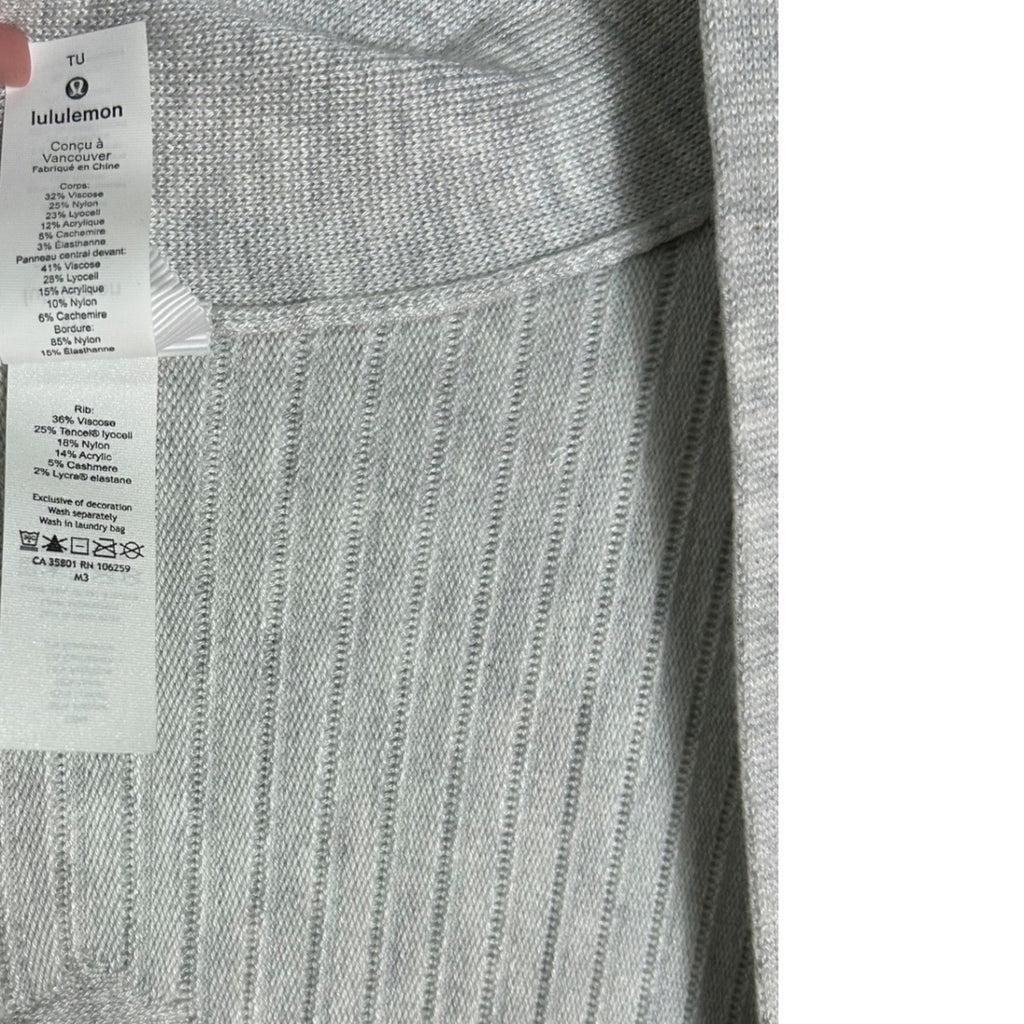 Lululemon Dream Weaver Wrap Heathered Grey Knit Cashmere Blend Cardigan OS