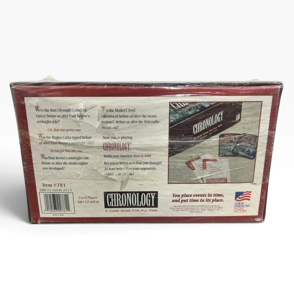 Vintage 1996 Chronology Card Game Great American Puzzle Factory Sealed #781