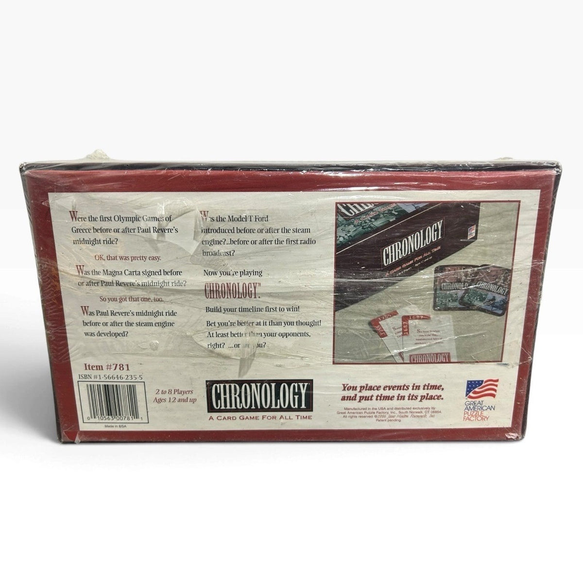 Vintage 1996 Chronology Card Game Great American Puzzle Factory Sealed #781