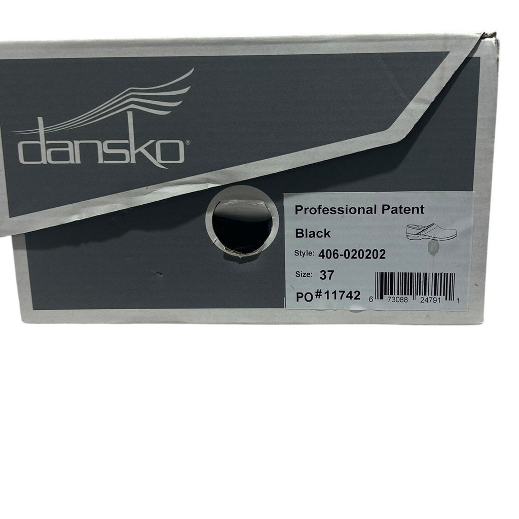 Dansko Professional Patent Black Leather Clogs Shoes 406-020202 EU 37 work nurse