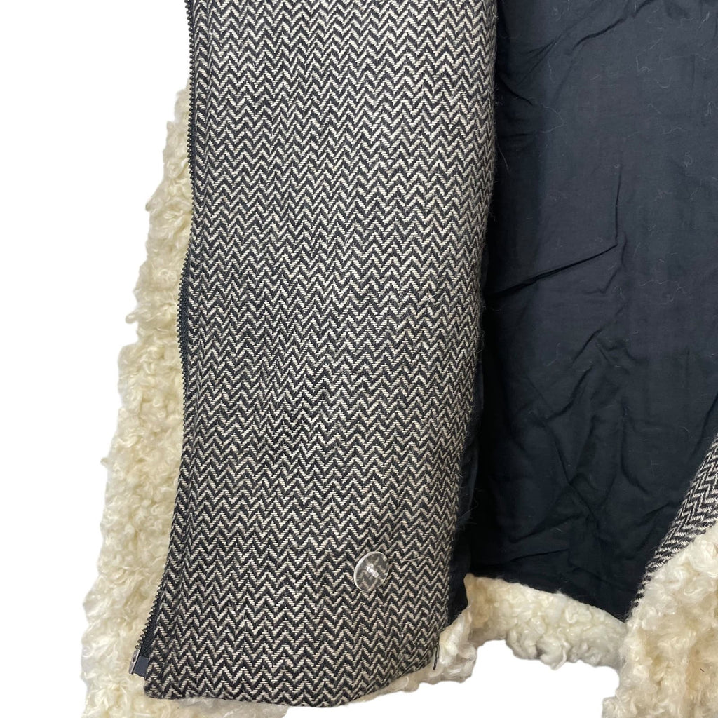 Free People Shaggy Faux Sherpa Moto Cropped Jacket SZ S