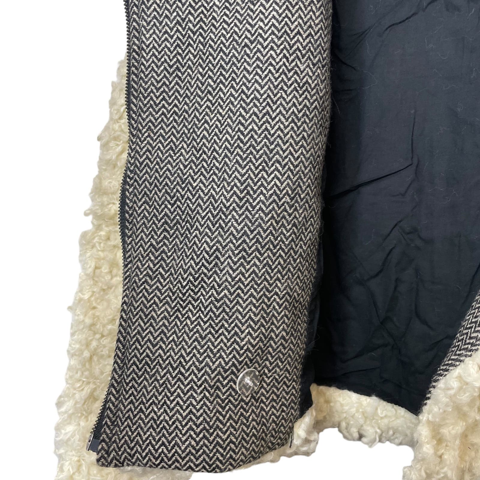 Free People Shaggy Faux Sherpa Moto Cropped Jacket SZ S