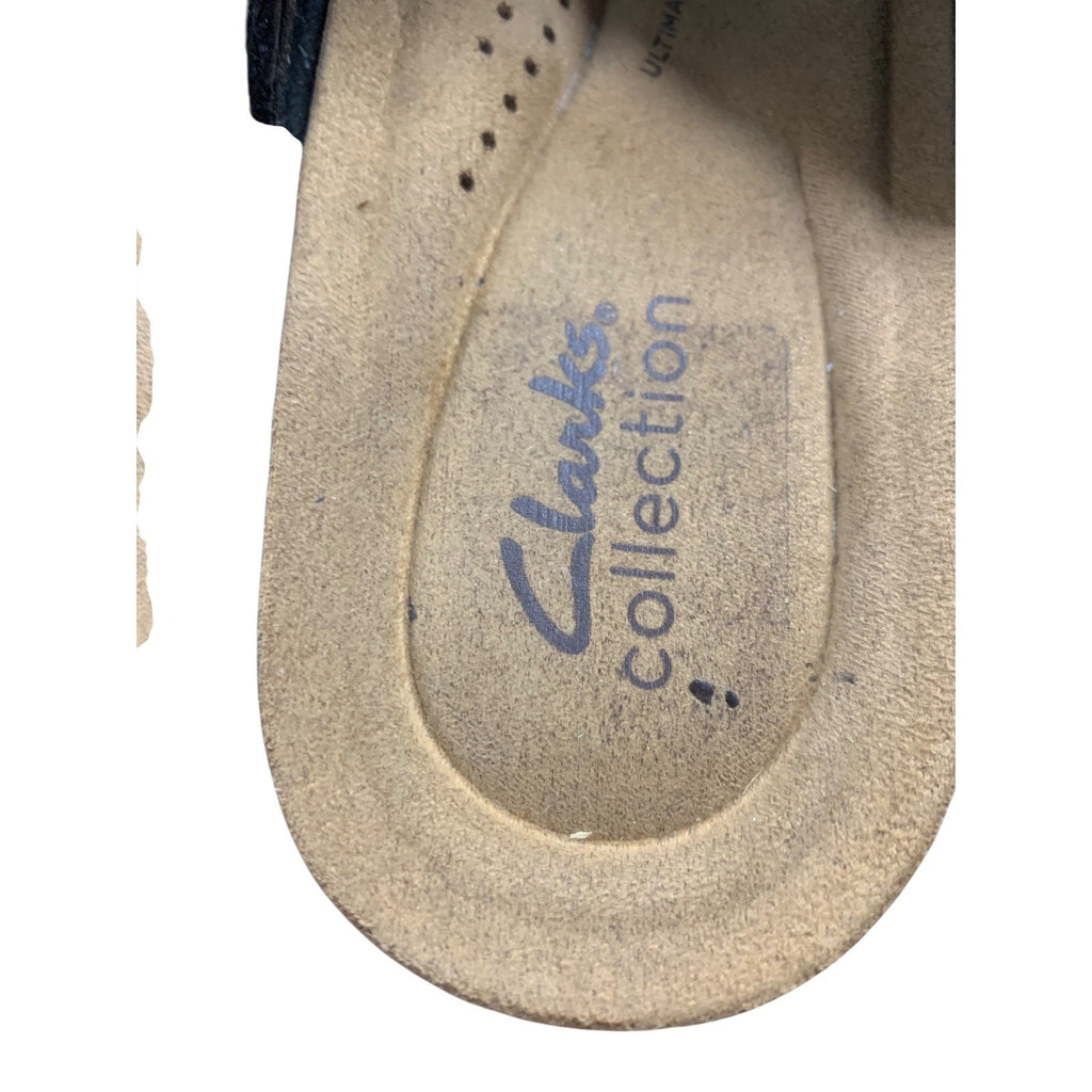 Clarks Collection Womens Sandals Size 7.5M Black Adjustable Strap Comfort Slides