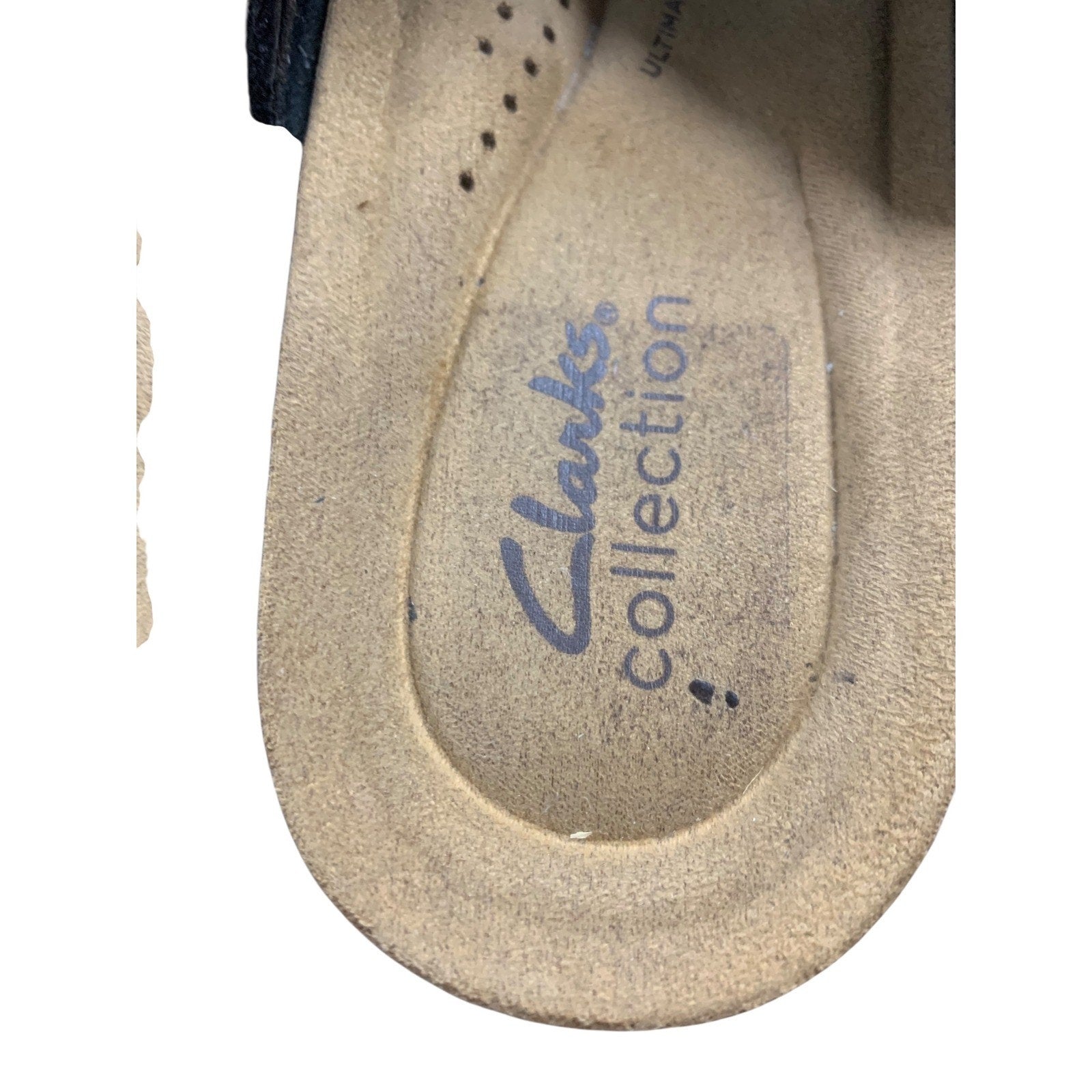 Clarks Collection Womens Sandals Size 7.5M Black Adjustable Strap Comfort Slides