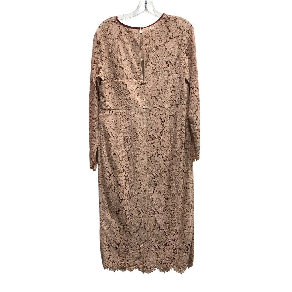 Boden Women Pink Floral Lace Long Sleeve Romanic Classic Modest Chic Sz US L Mid