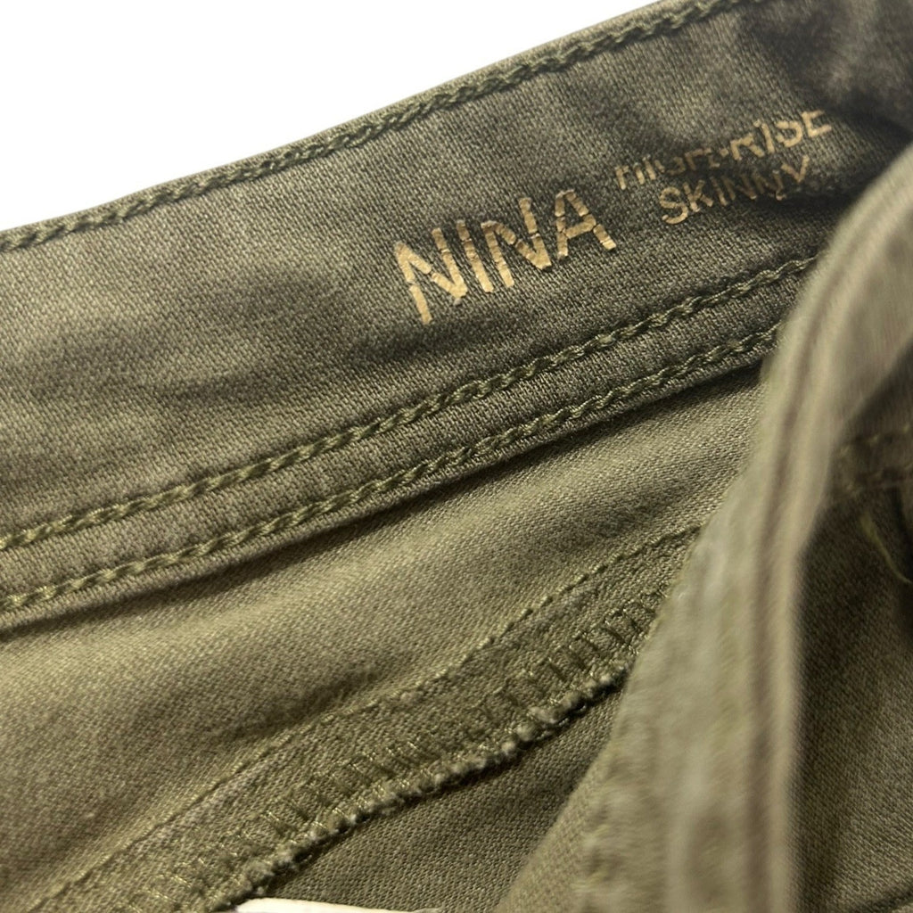DL1961 Nina High Rise Skinny Pants Olive Green 4-Way Stretch Size 31 UTILITY MIN