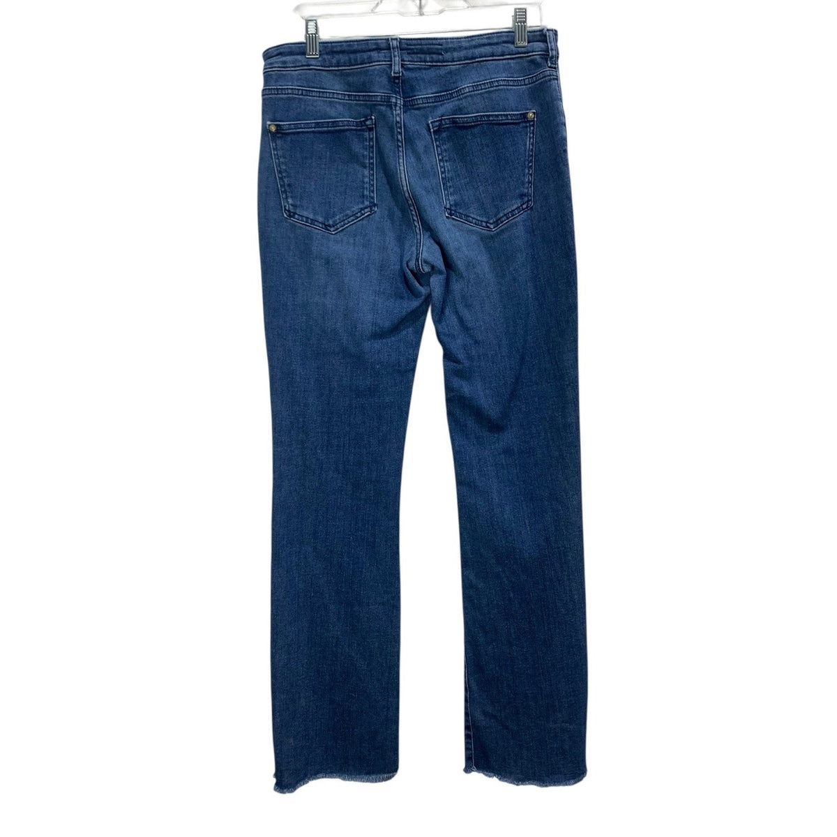 Pilcro and the Letterpress Flare Jeans Medium Wash Patch Pocket Raw Hem 29