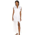 FRAME, Lauren White Ruffled Maxi Dress LWWD0580 Sleeveless S/P COSTAL ROMANTIC