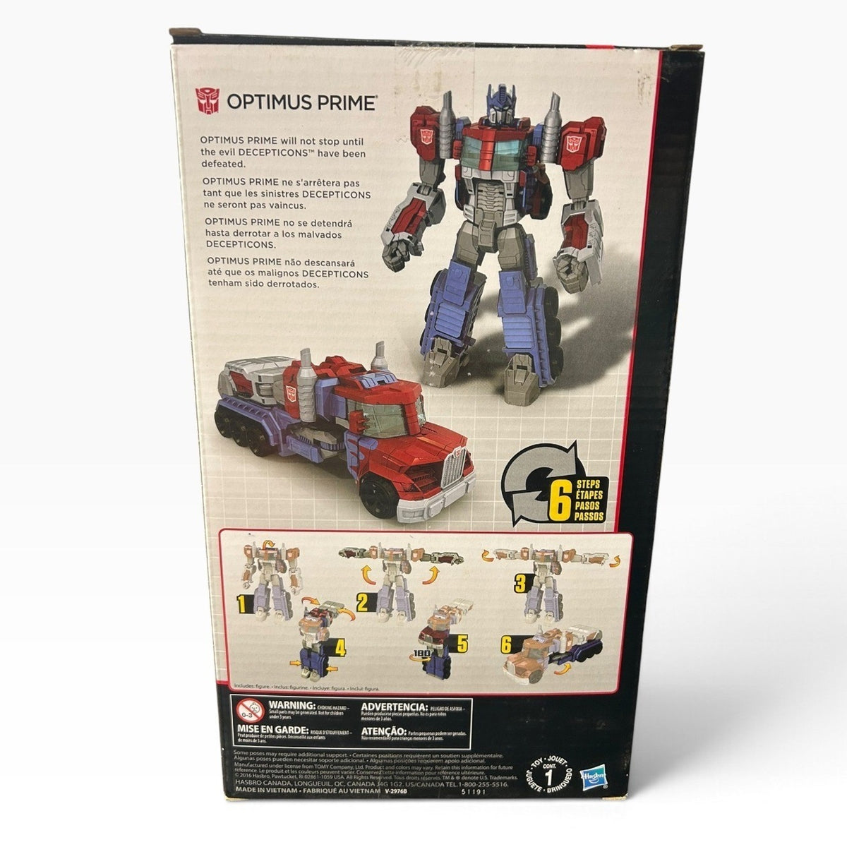 Hasbro Transformers Generations Optimus Prime 6 Step Action Figure Red Blue New