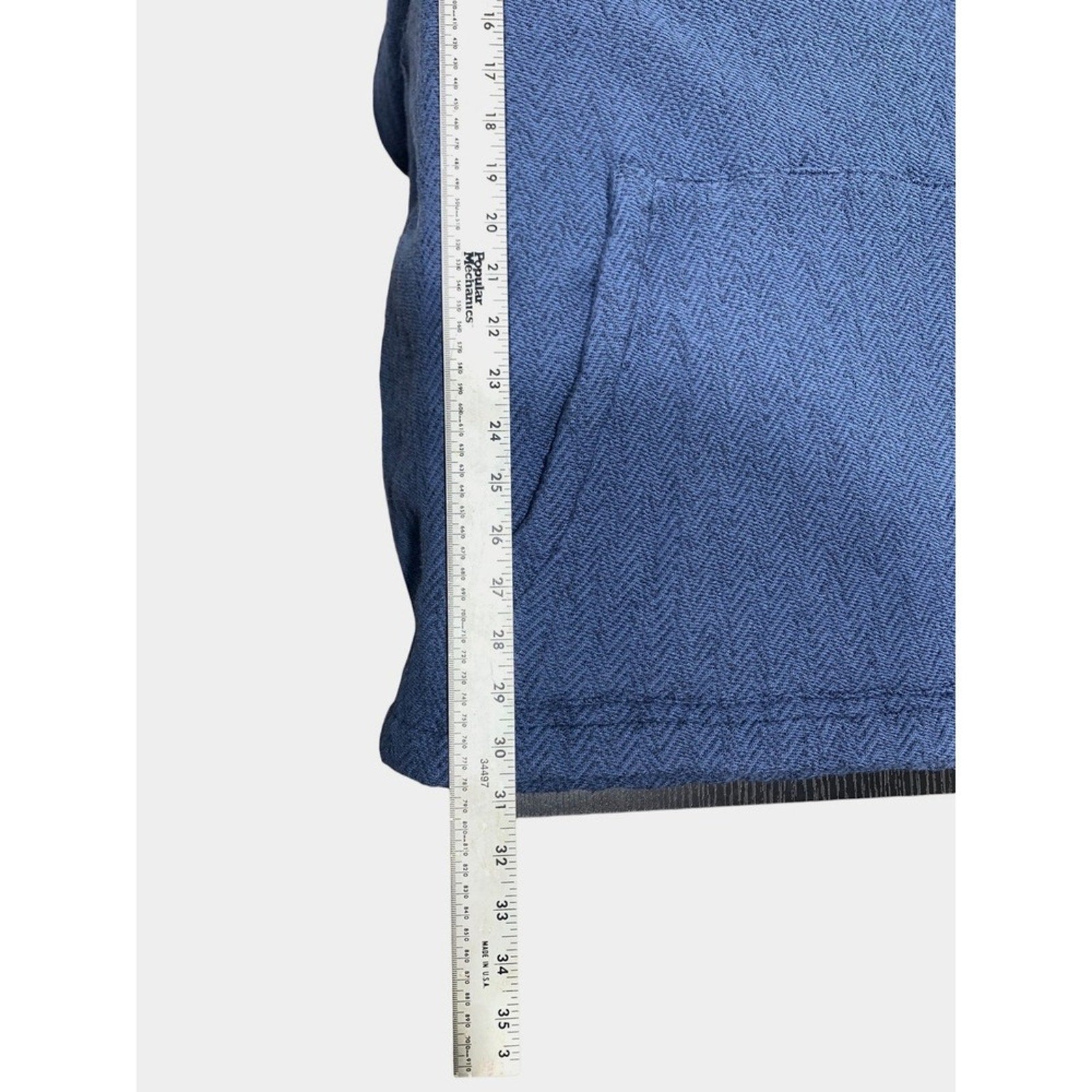 Faherty Brand Men's Blue Knit Hooded Poncho Pullover Sweater XXL