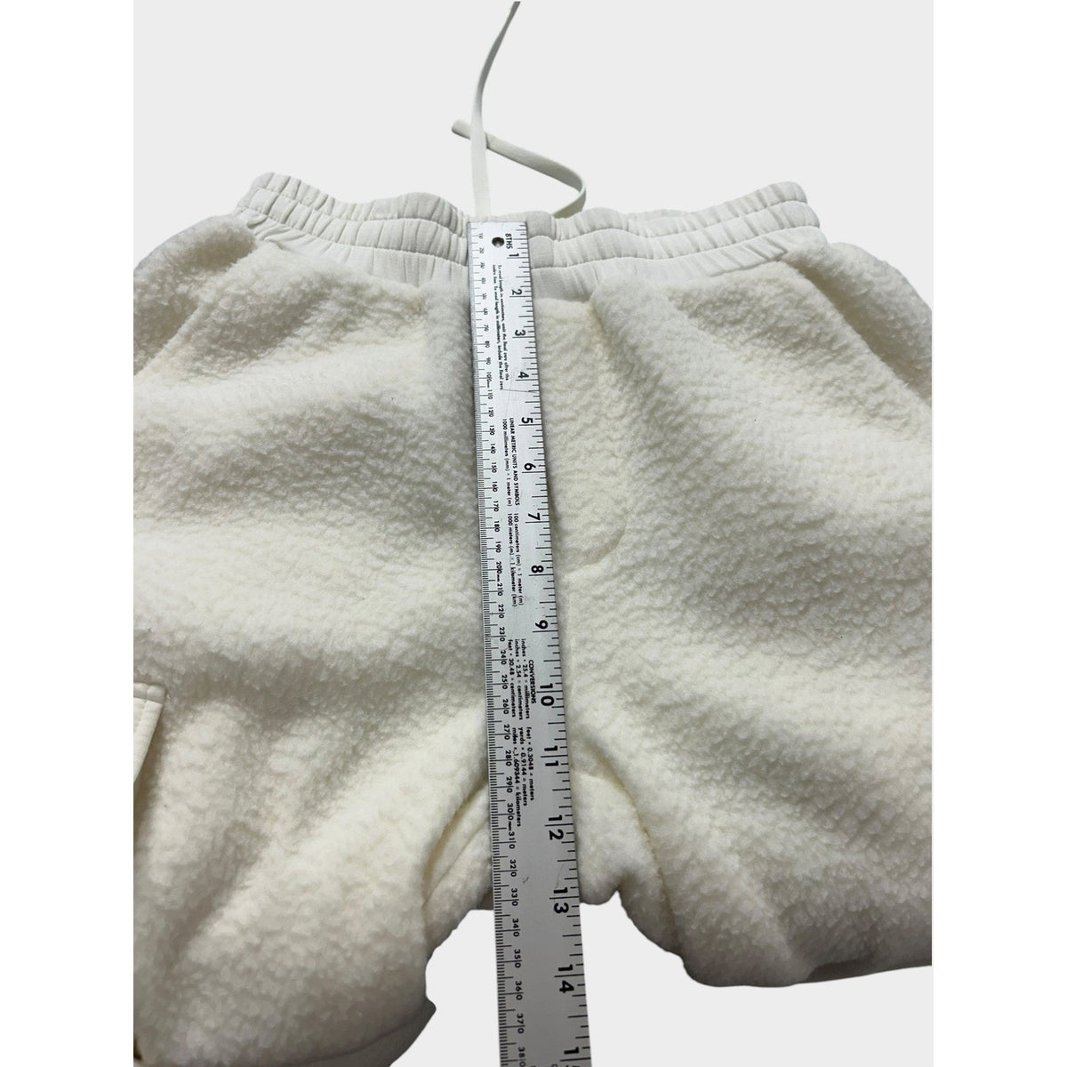 Varley Samson Relaxed Fleece Pants Egret White Cargo Joggers XS sherpa cozy fall