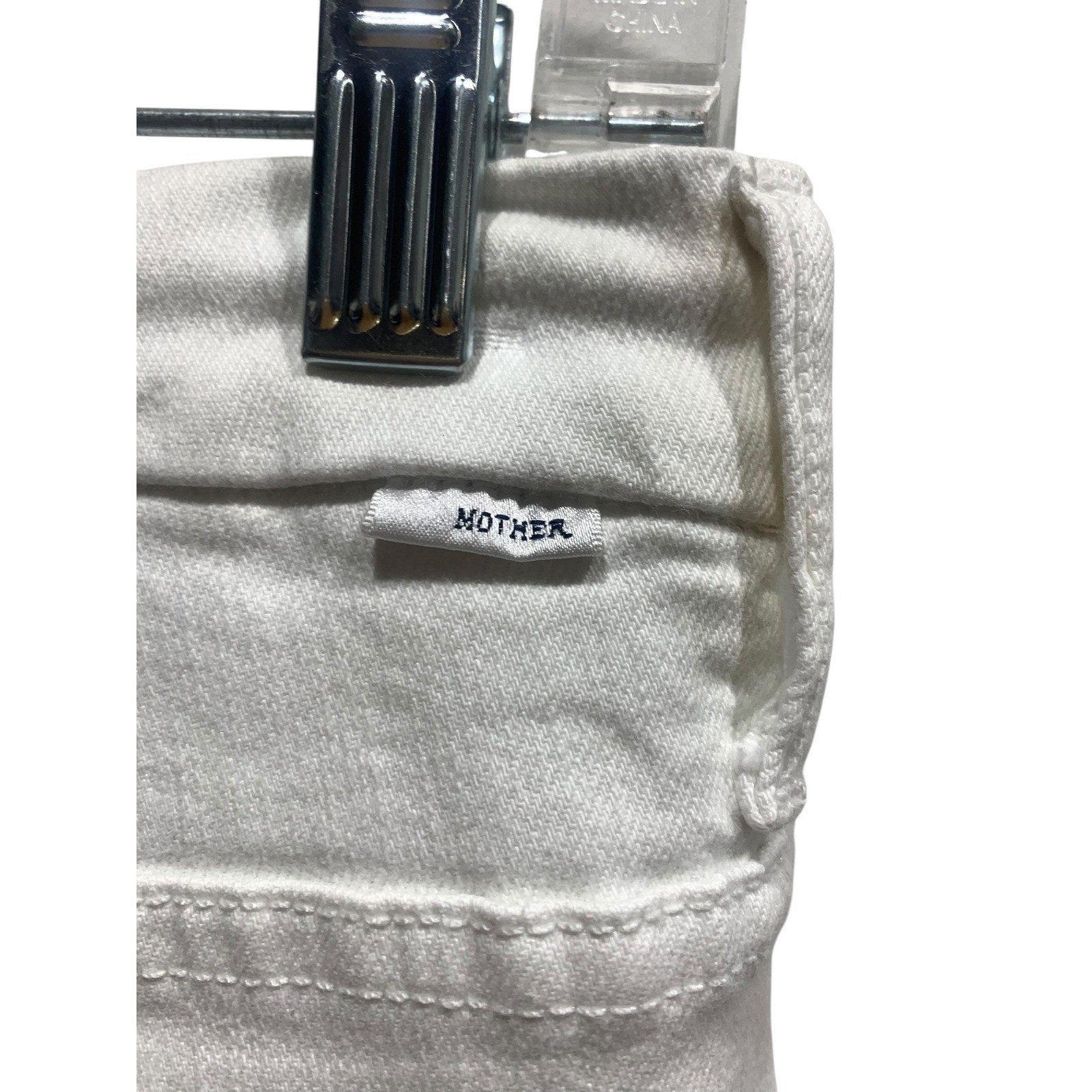Mother High Waisted Looker Ankle Fray Jeans White Fairest Of Them All Skinny 29