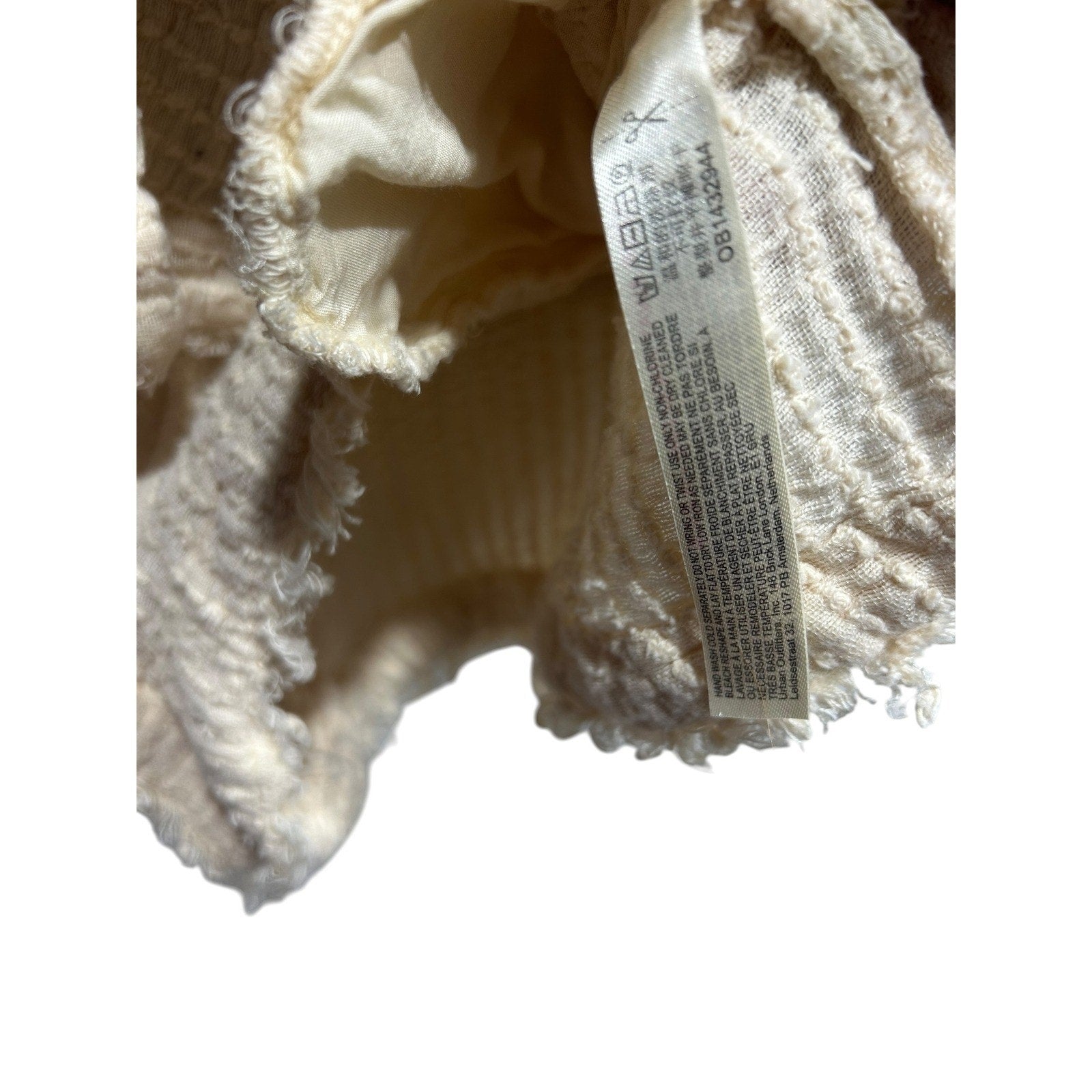 Free People Hop Aboard One-Piece Cream Textured Waffle Knit romper S boho lounge