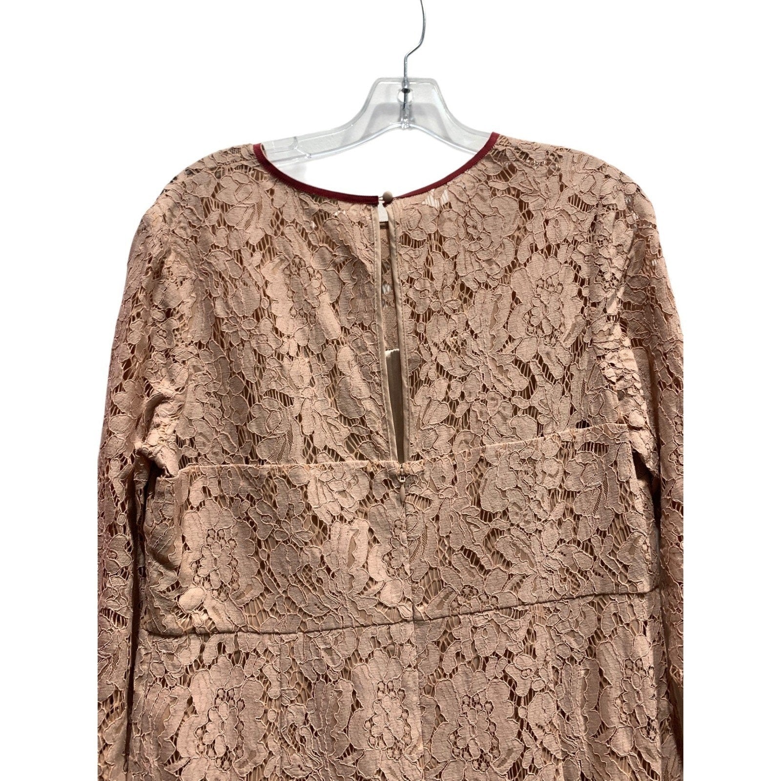 Boden Women Pink Floral Lace Long Sleeve Romanic Classic Modest Chic Sz US L Mid