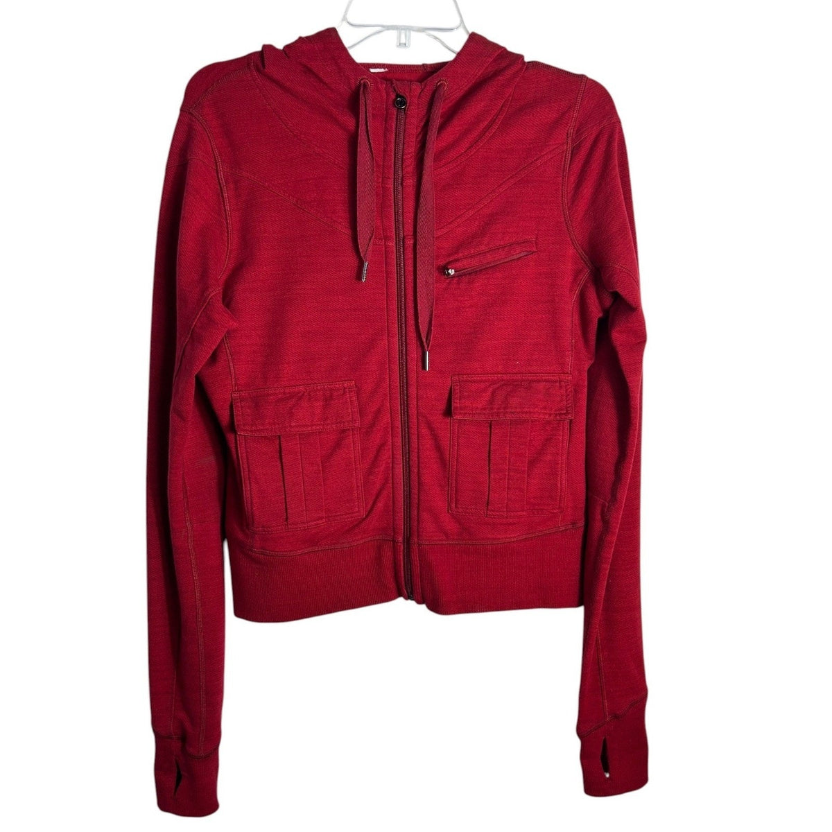 Lululemon Carry And Go Hoodie Commuter Denim Deepest Cranberry Red Zip Jacket 8