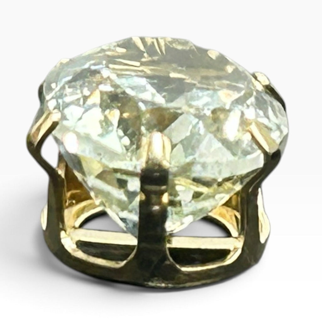 14k Yellow Gold Oval Prasiolite Green Amethyst Pendant 1g