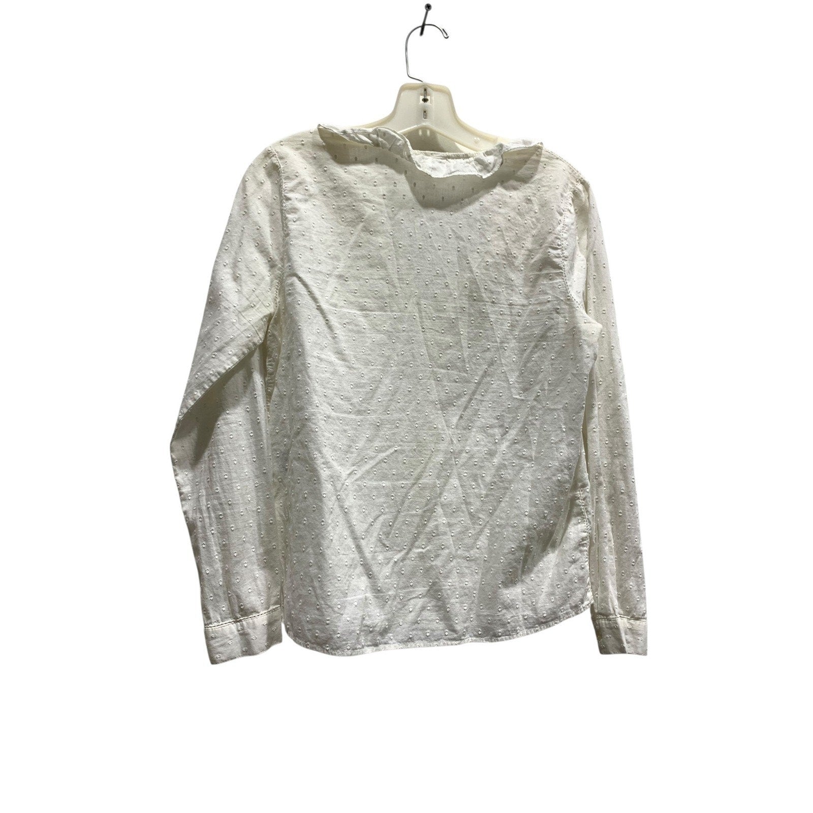 Sézane White Swiss Dot Ruffle Blouse Size 36 French Girl Romantic Cottagecore 4