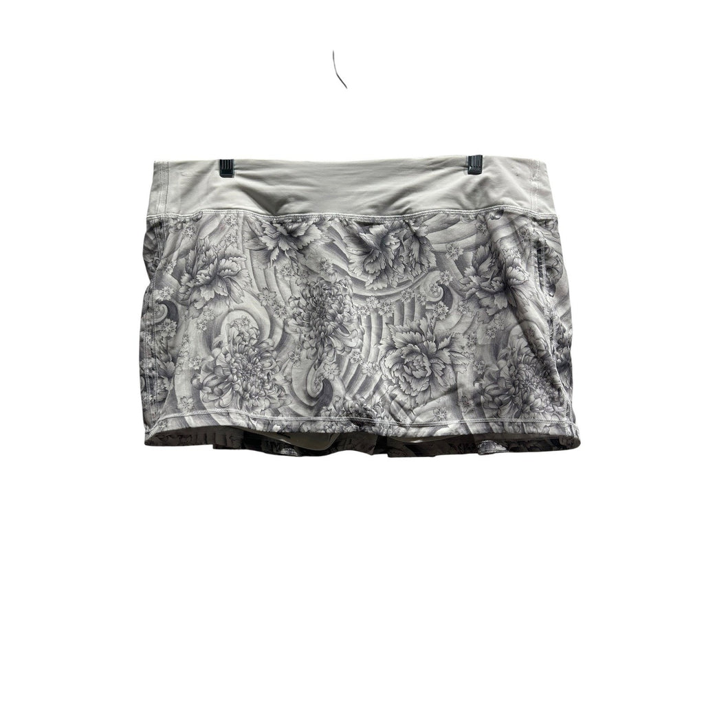 Lululemon Pace Rival Skirt Reg Grey Mini Twine White Athletic Skort Pocket 12