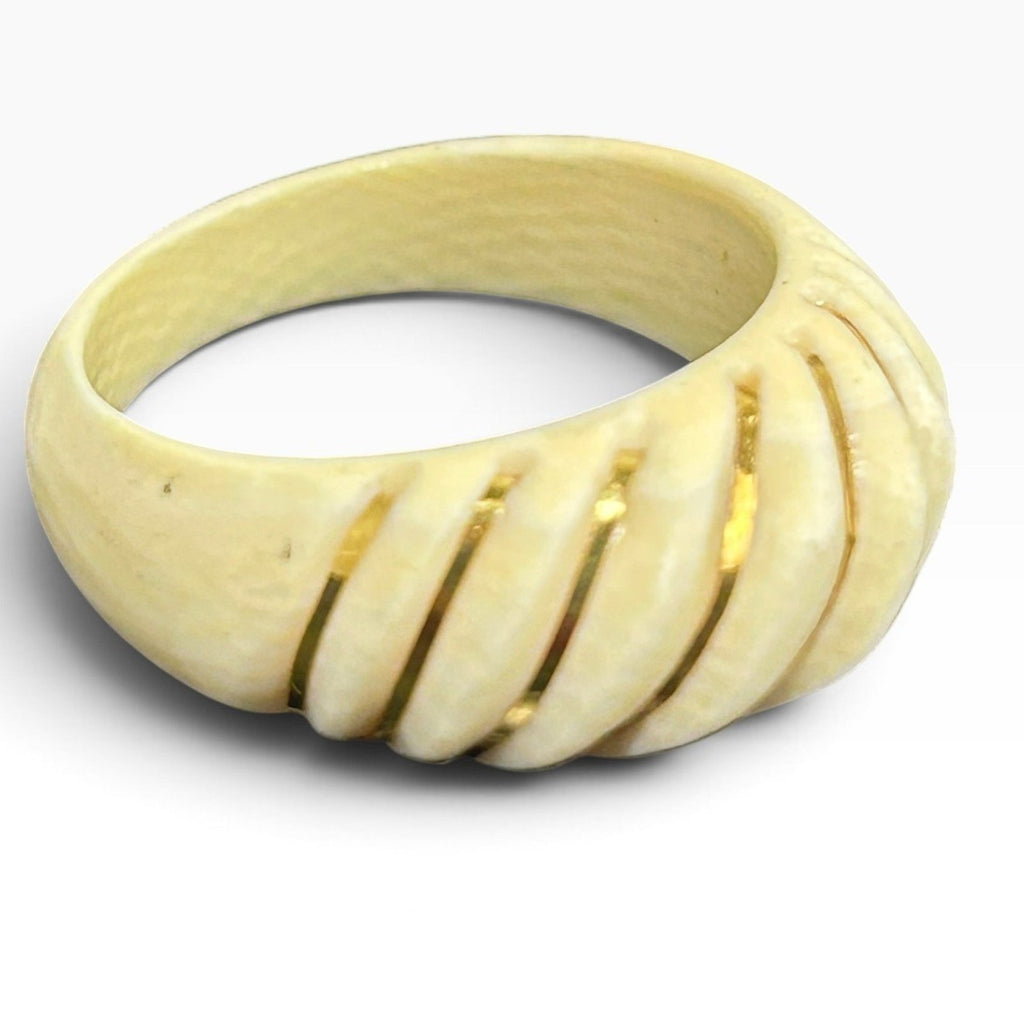 Vintage 14k gold Antique 1930's 50's Art Deco Ring Size 7.5 585 Stamped Bone VTG