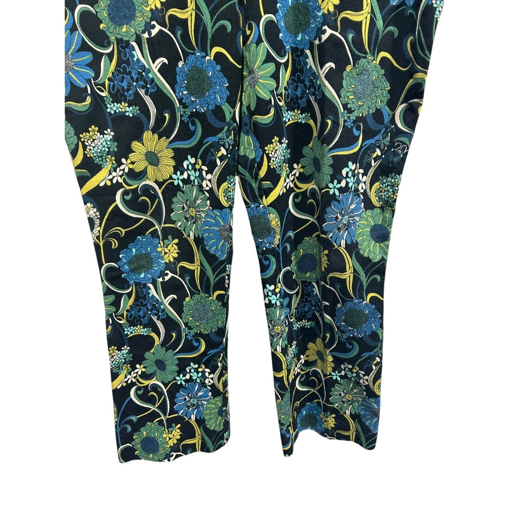 Anthropologie Essential Collection Floral Slim Ankle Pants Multi-Color Size 14
