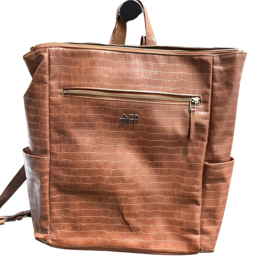 Freshly Picked Brown Croc Embossed Vegan Leather Classic Diaper Bag Backpack