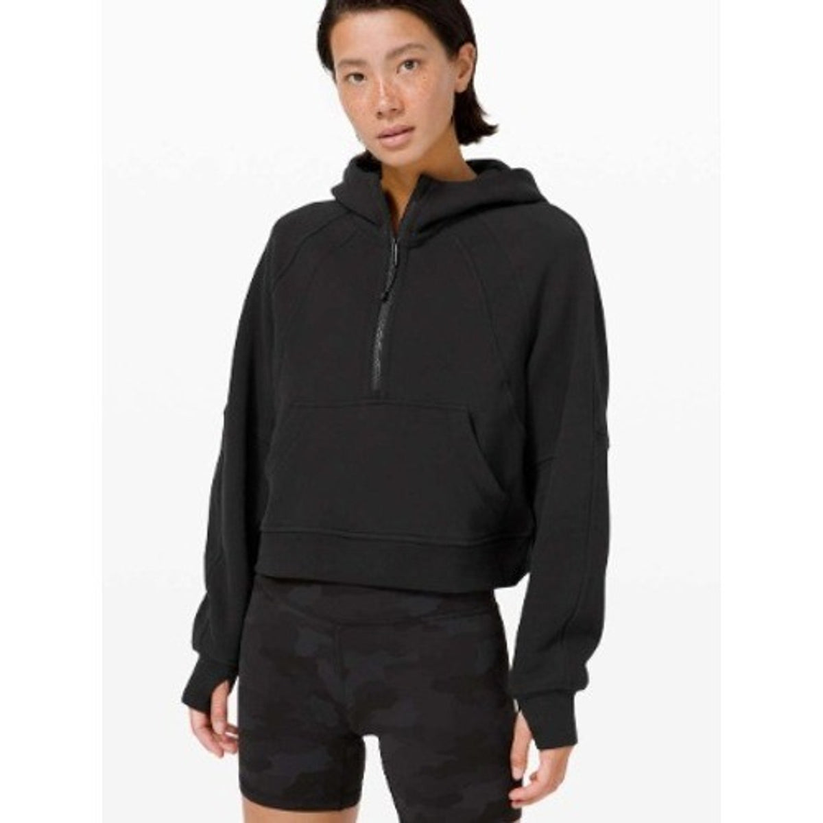 Lululemon Scuba Oversized Half-Zip Hoodie Black LW3DM4S M/L cozy active winter