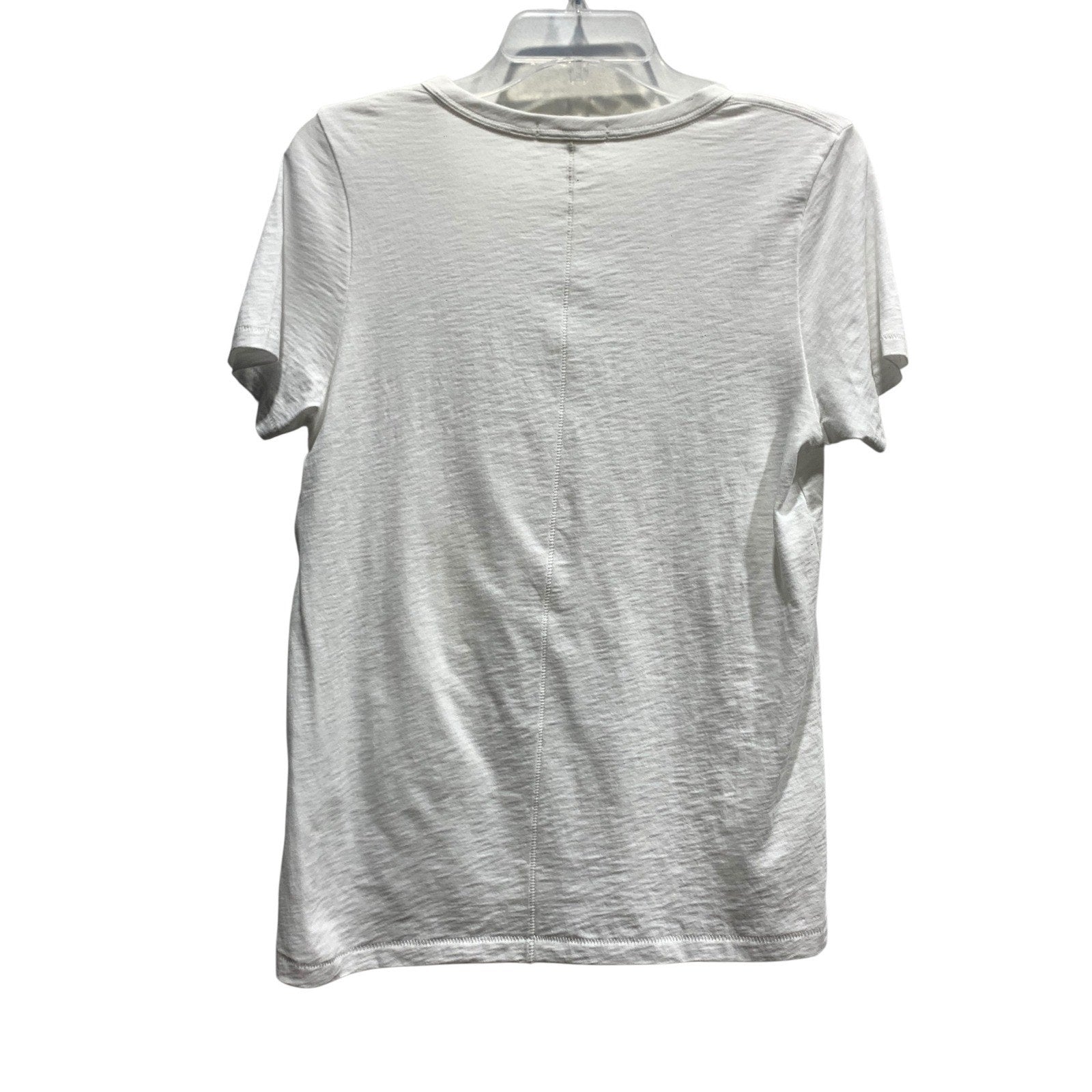 Rag & Bone White Pima Cotton V-Neck Short Sleeve Tee Shirt Size Medium Slub Knit
