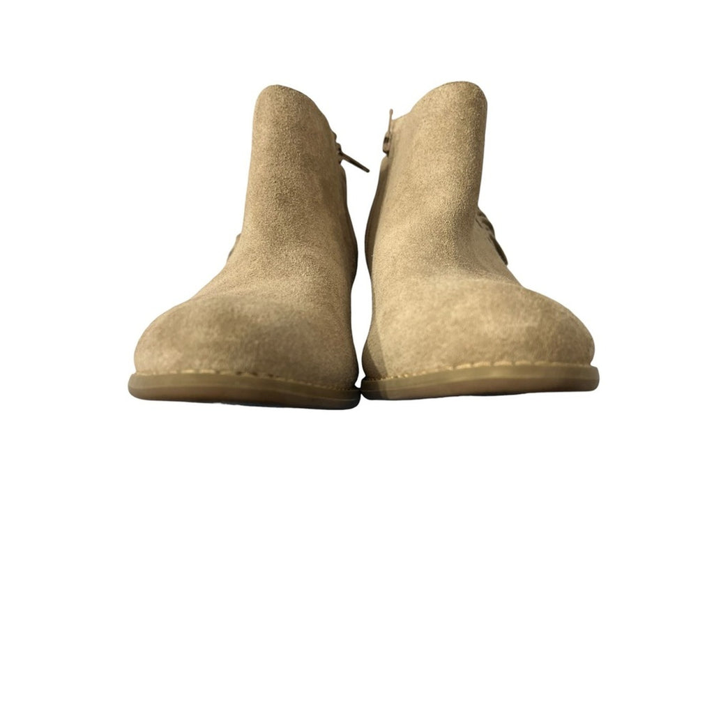 Vionic Faros Tan Suede Fringe Studded Ankle Boots 322FAROS Size 7.5