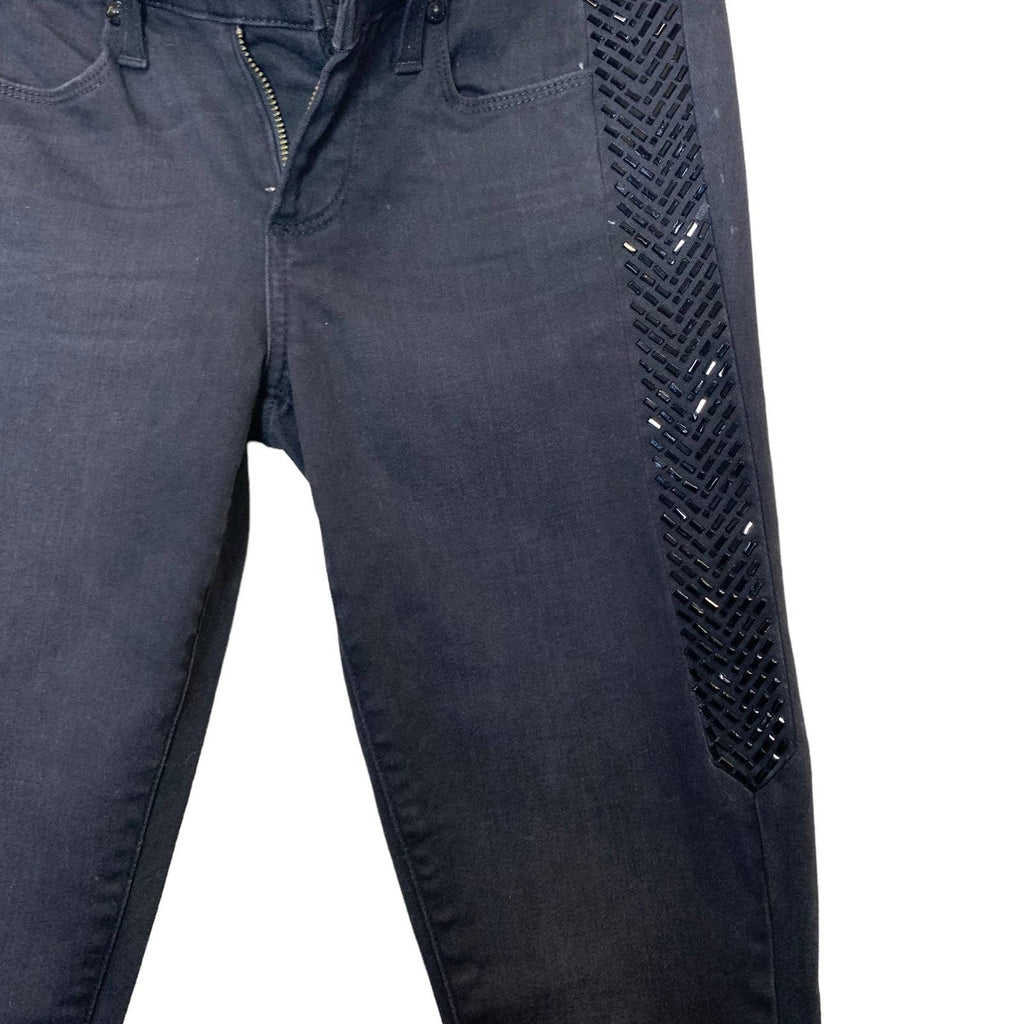 Paige Verdugo Ultra Skinny Embellished Black Jeans NWT SZ 25