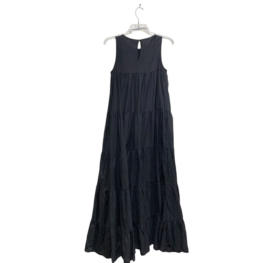 Samant Chauhan Anthropologie Black Embroidered Bird Floral Tiered Maxi Dress 0