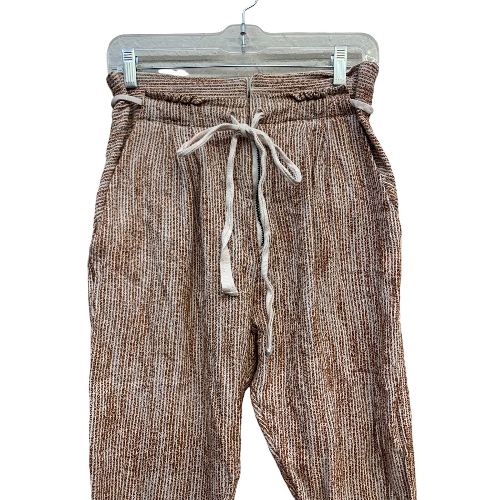 Free People Womens Light at Sunrise Cotton Knit Cropped Pants SZ 4