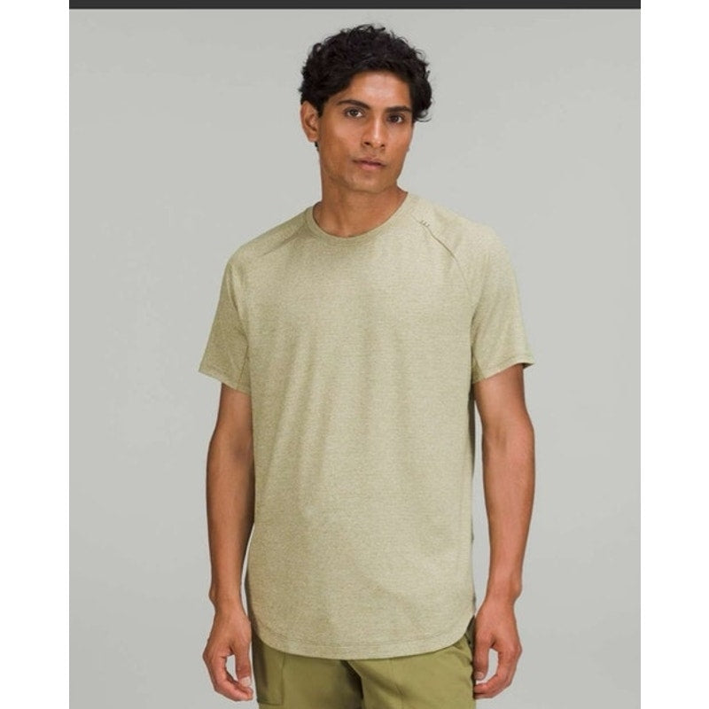 Lululemon Drysense Training Short Sleeve Shirt Heathered Bronze Green SZ M