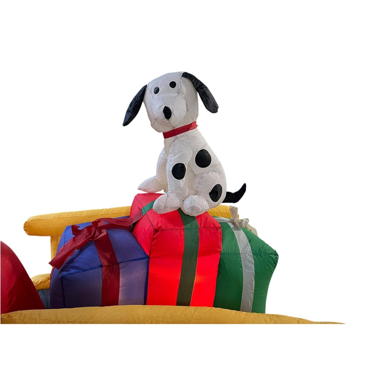Gemmy 6' Santa Fire Truck Dalmatian Dog Christmas Inflatable Yard Decor