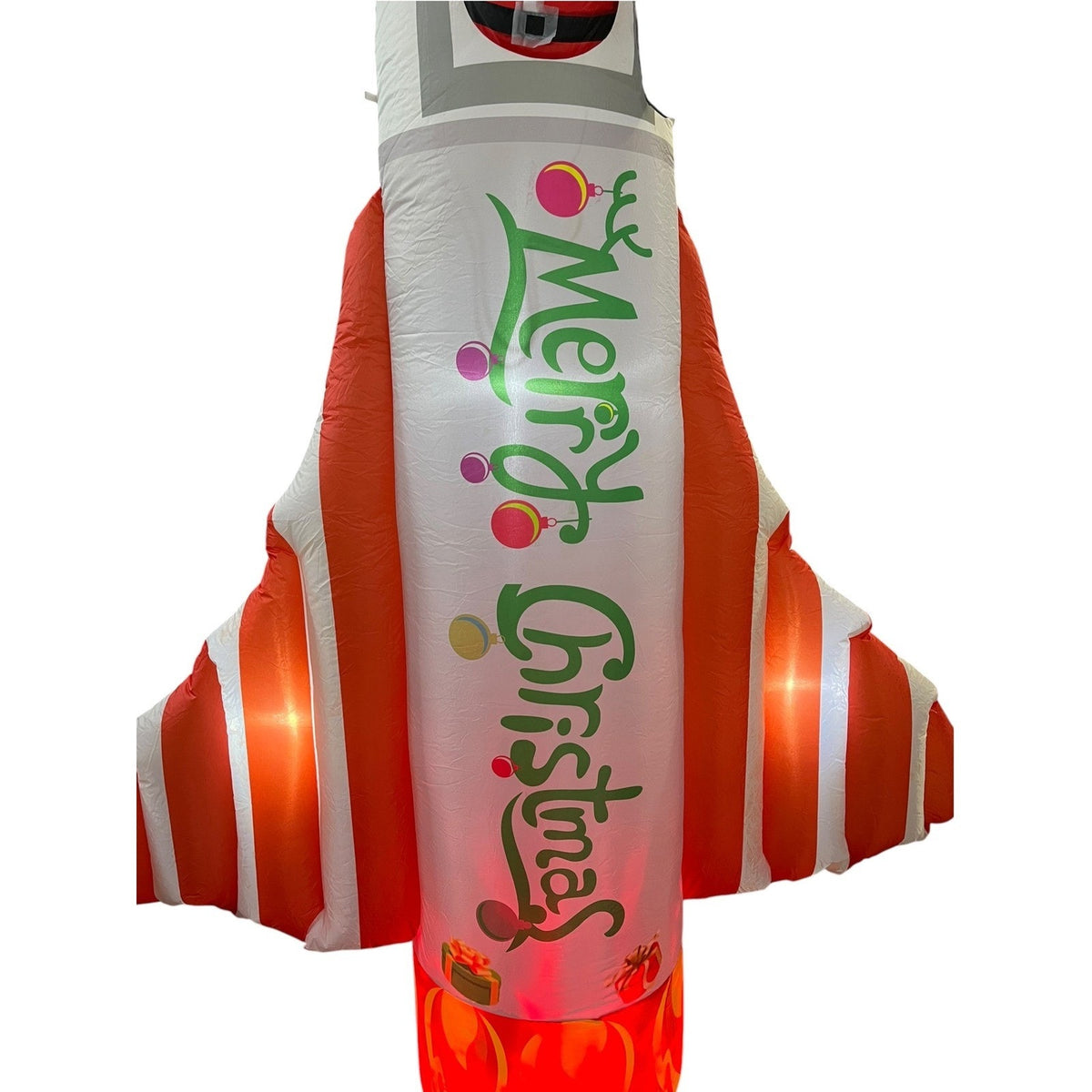 8ft Christmas Santa on Rocket Ship Inflatable Lighted Outdoor Yard Decoration