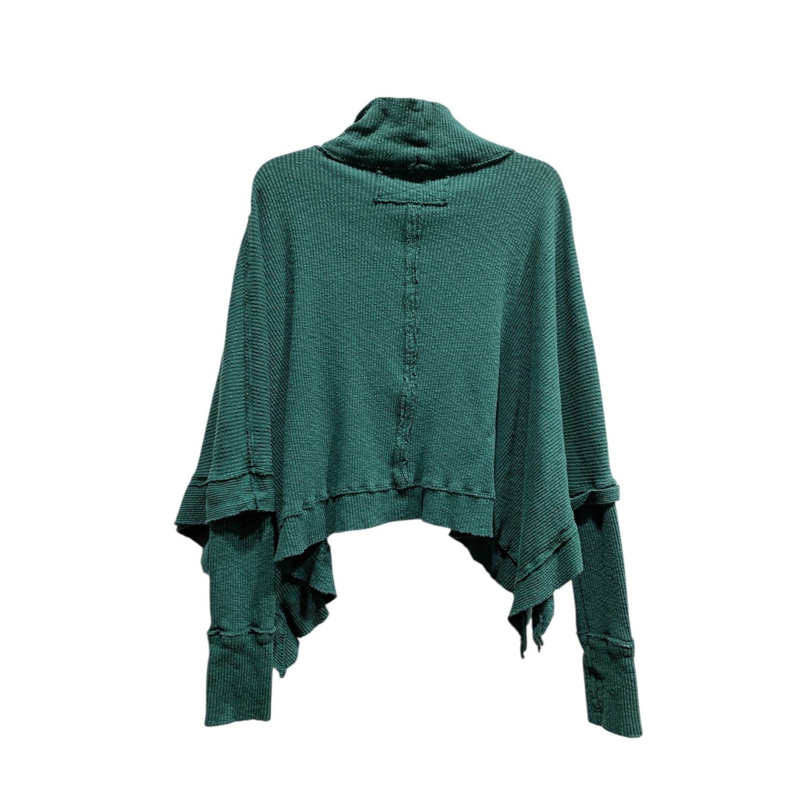 We The Free Free People Teal Green Moon Daisy Thermal Pullover Long Sleeve Tee M